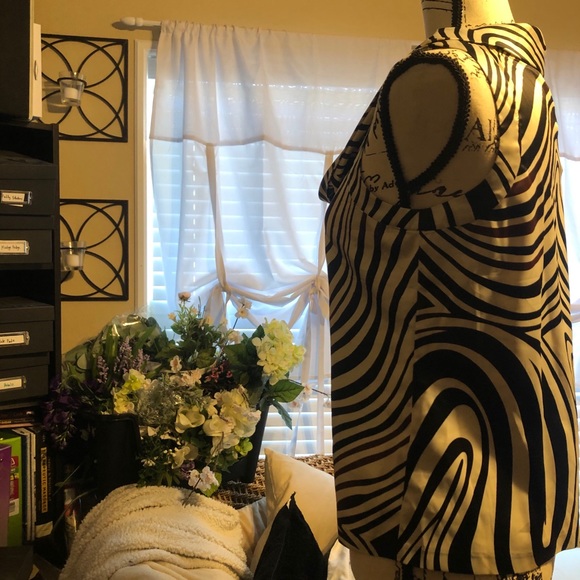 The Limited Sleeveless Zebra Striped Blouse SZ XS - Picture 3 of 6